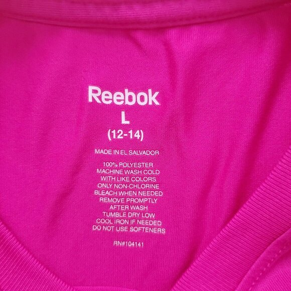 Reebok Girls Diamond Queen Pink Play Dry Crew Neck Short Sleeve T-Shirt L 12-14 - Picture 5 of 12